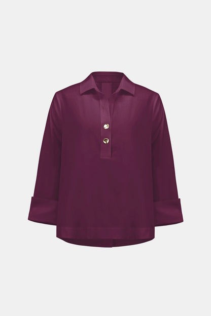 Joseph Ribkoff Poplin Blouse-Elderberry