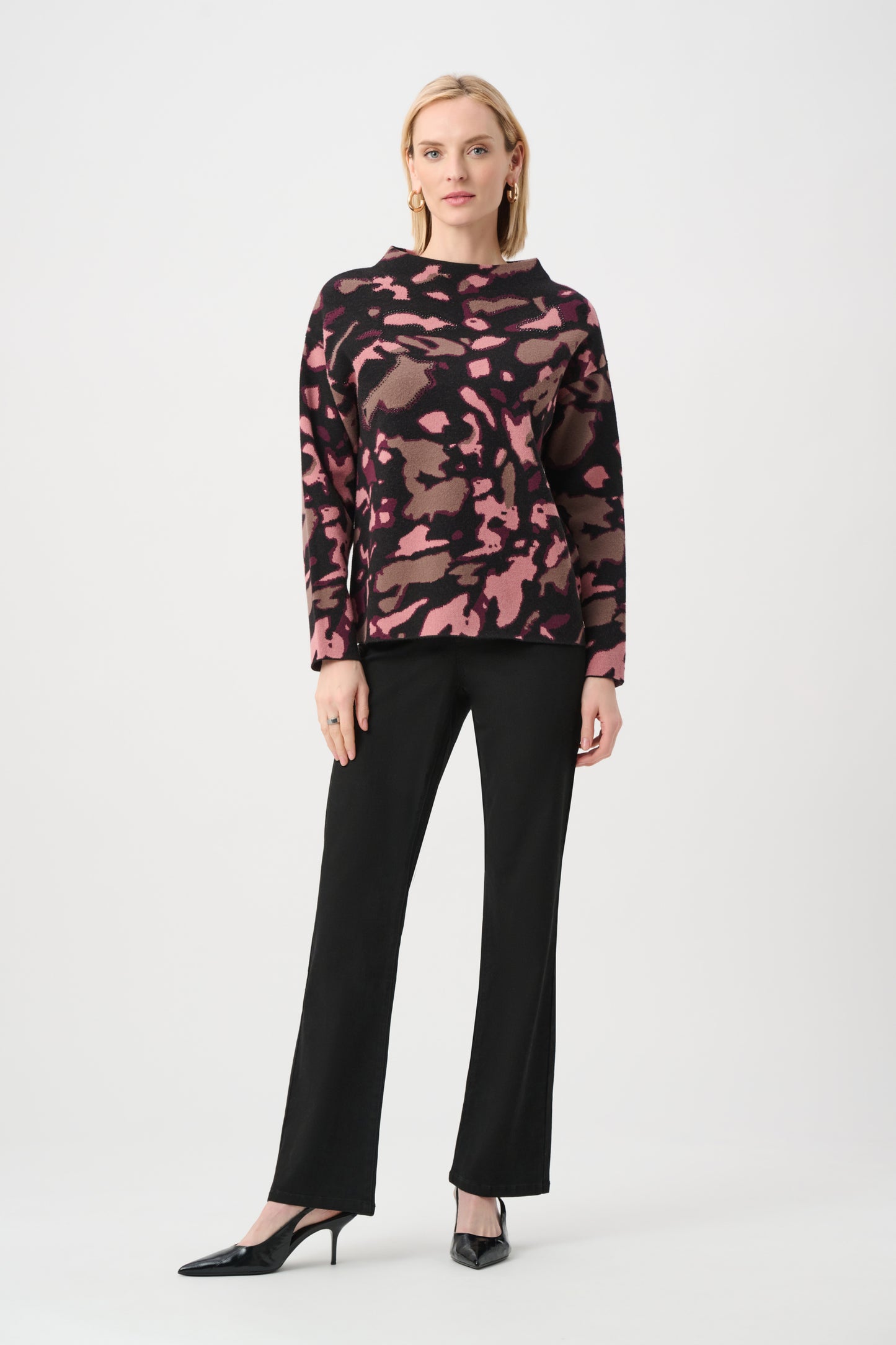 Joseph Ribkoff  Rhinestone Jacquard Sweater Black/Multi