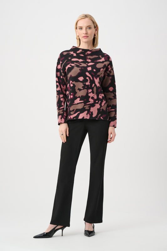 Joseph Ribkoff  Rhinestone Jacquard Sweater Black/Multi