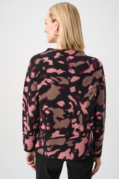 Joseph Ribkoff  Rhinestone Jacquard Sweater Black/Multi