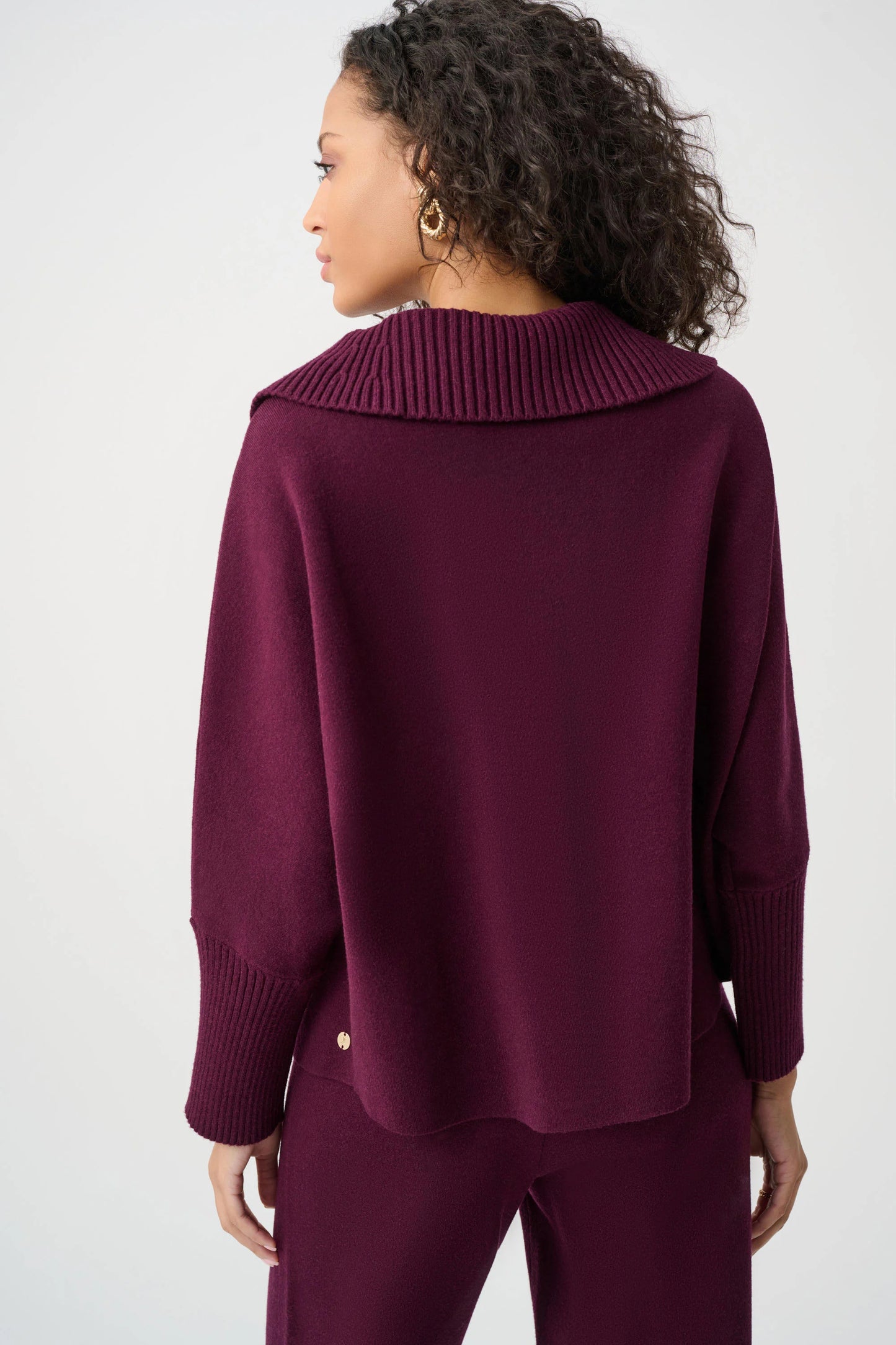Joseph Ribkoff Shawl-Neck Sweater-Elderberry