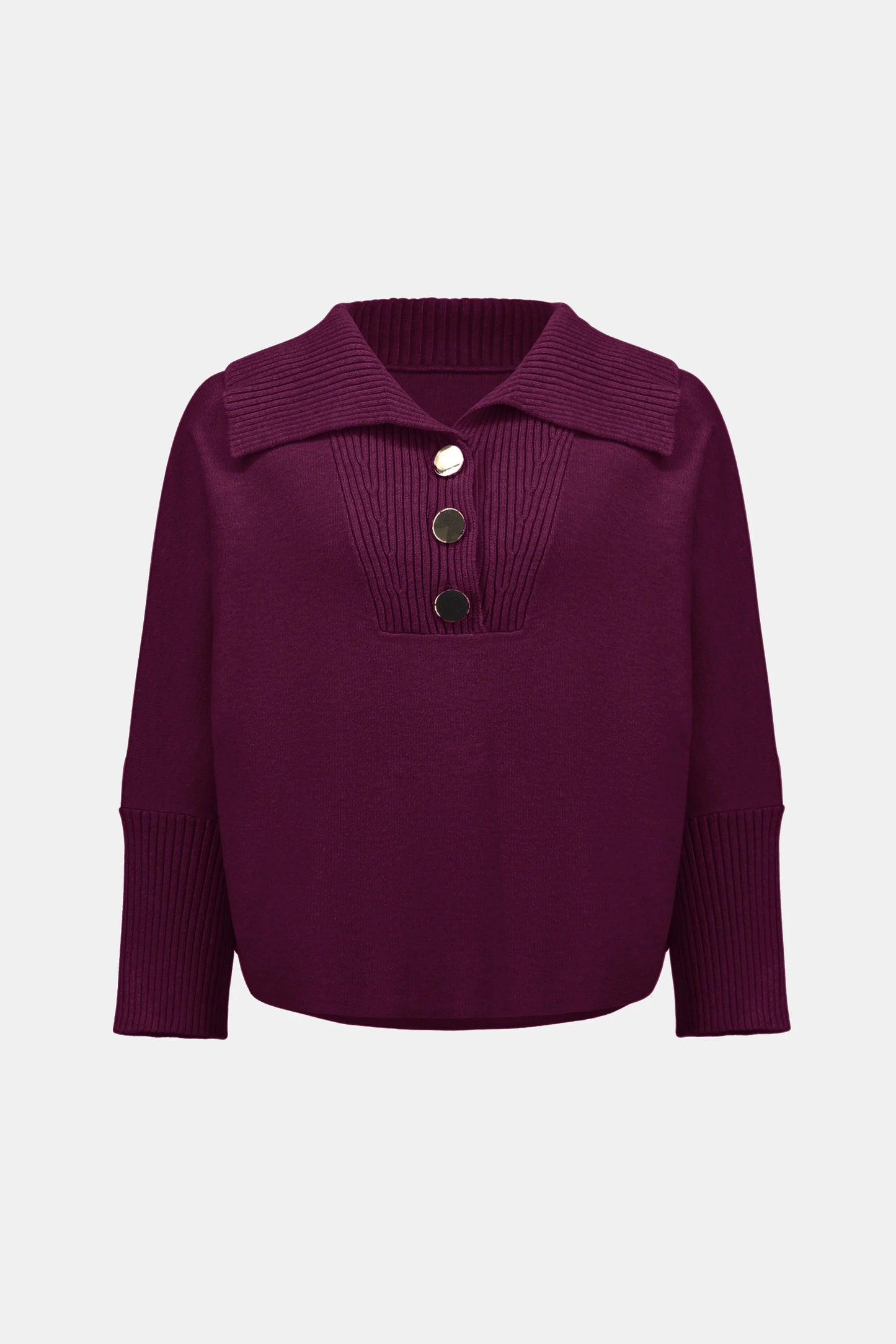 Joseph Ribkoff Shawl-Neck Sweater-Elderberry