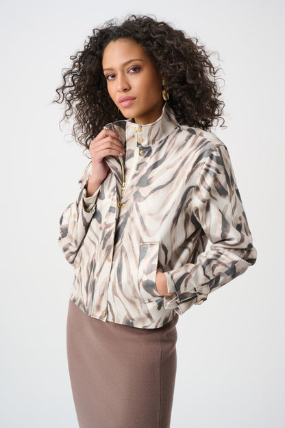 Joseph Ribkoff Faux Suede Jacket Animal Print
