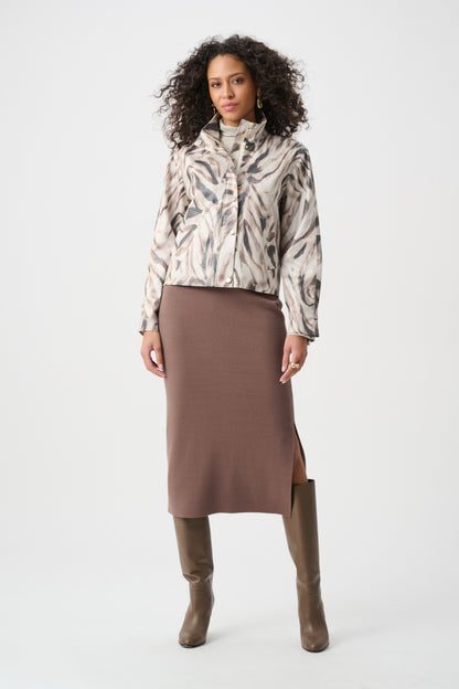 Joseph Ribkoff Faux Suede Jacket Animal Print