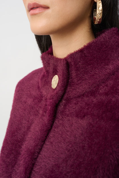 Joseph Ribkoff Feather Yarn Coat Elderberry