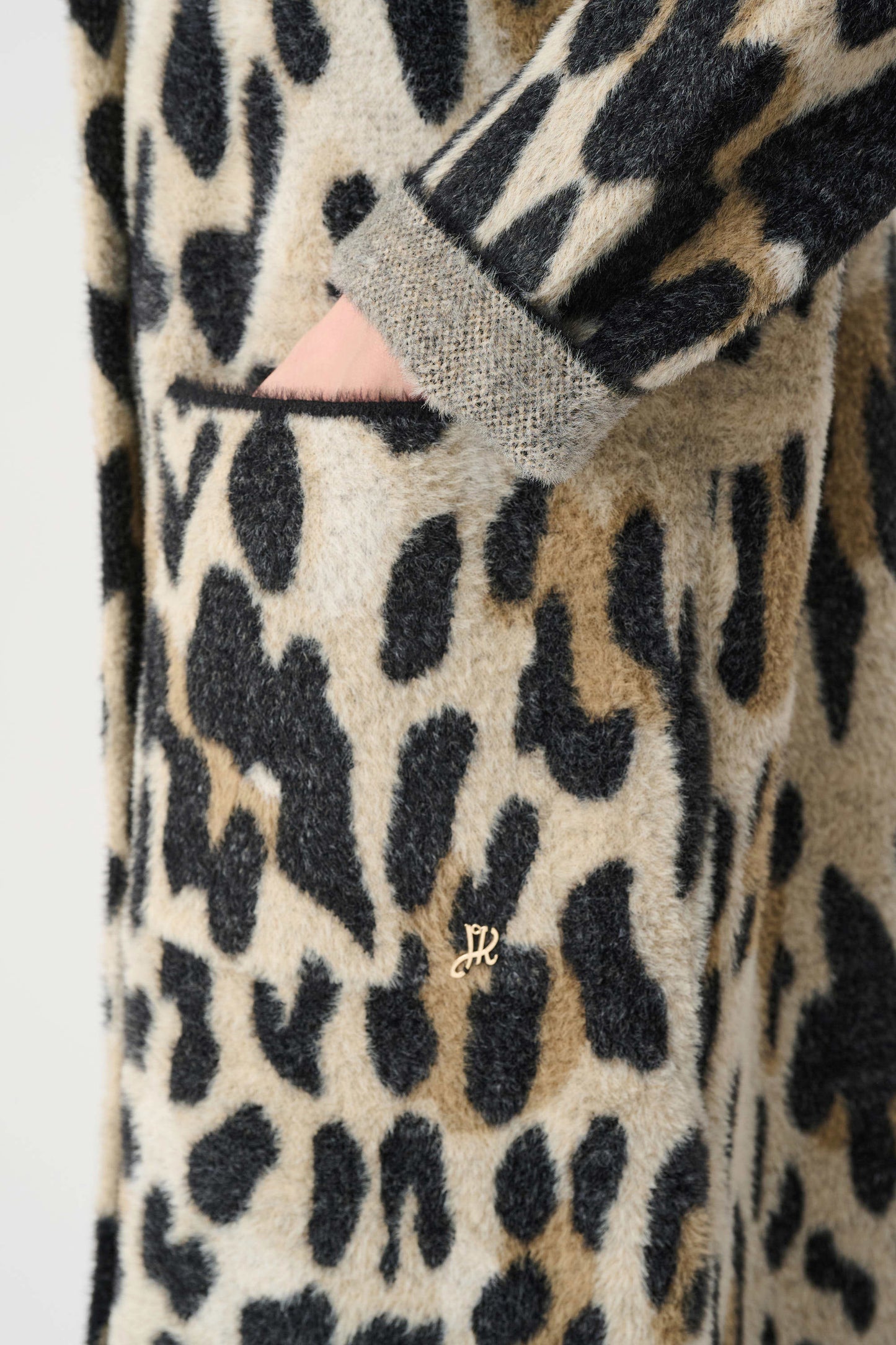 Joseph Ribkoff Feather Yarn Leopard Print Coat