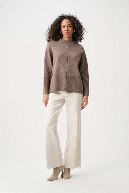 Joseph Ribkoff Boxy Crewneck Sweater-Mink Melange