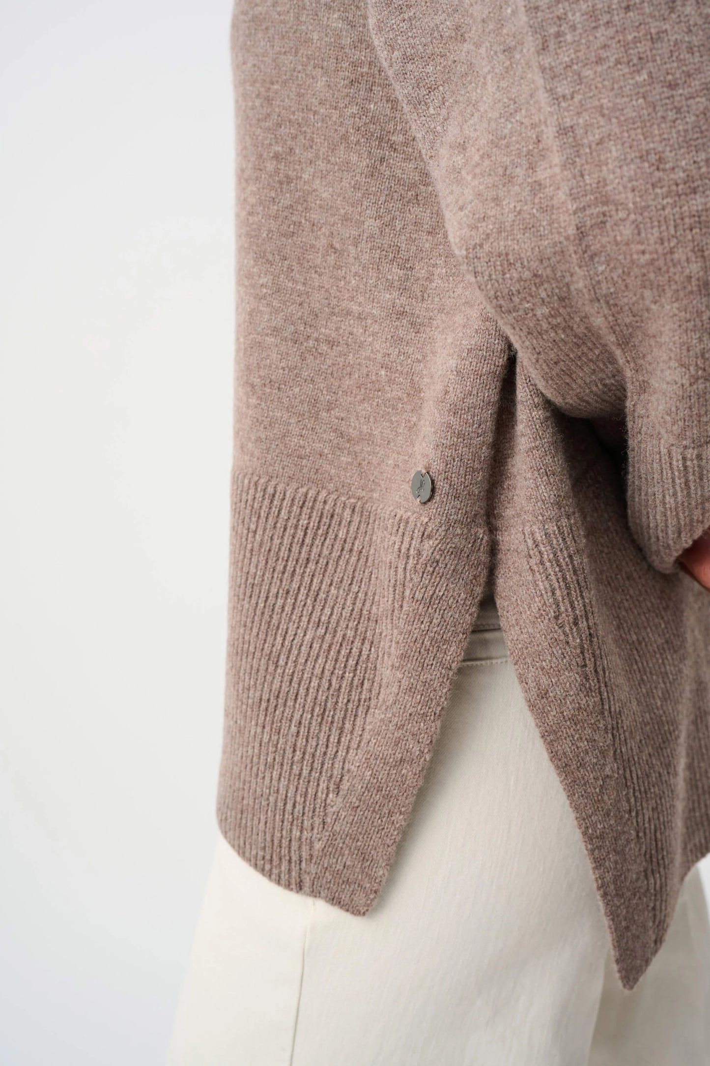 Joseph Ribkoff Boxy Crewneck Sweater-Mink Melange