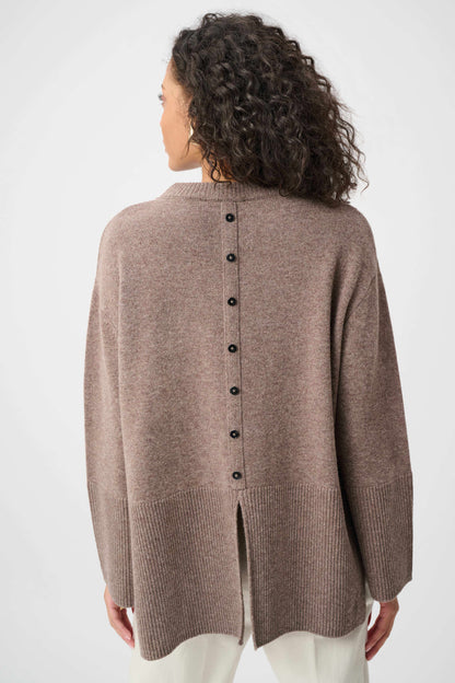 Joseph Ribkoff Boxy Crewneck Sweater-Mink Melange
