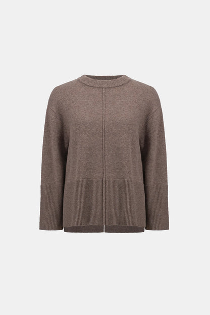 Joseph Ribkoff Boxy Crewneck Sweater-Mink Melange