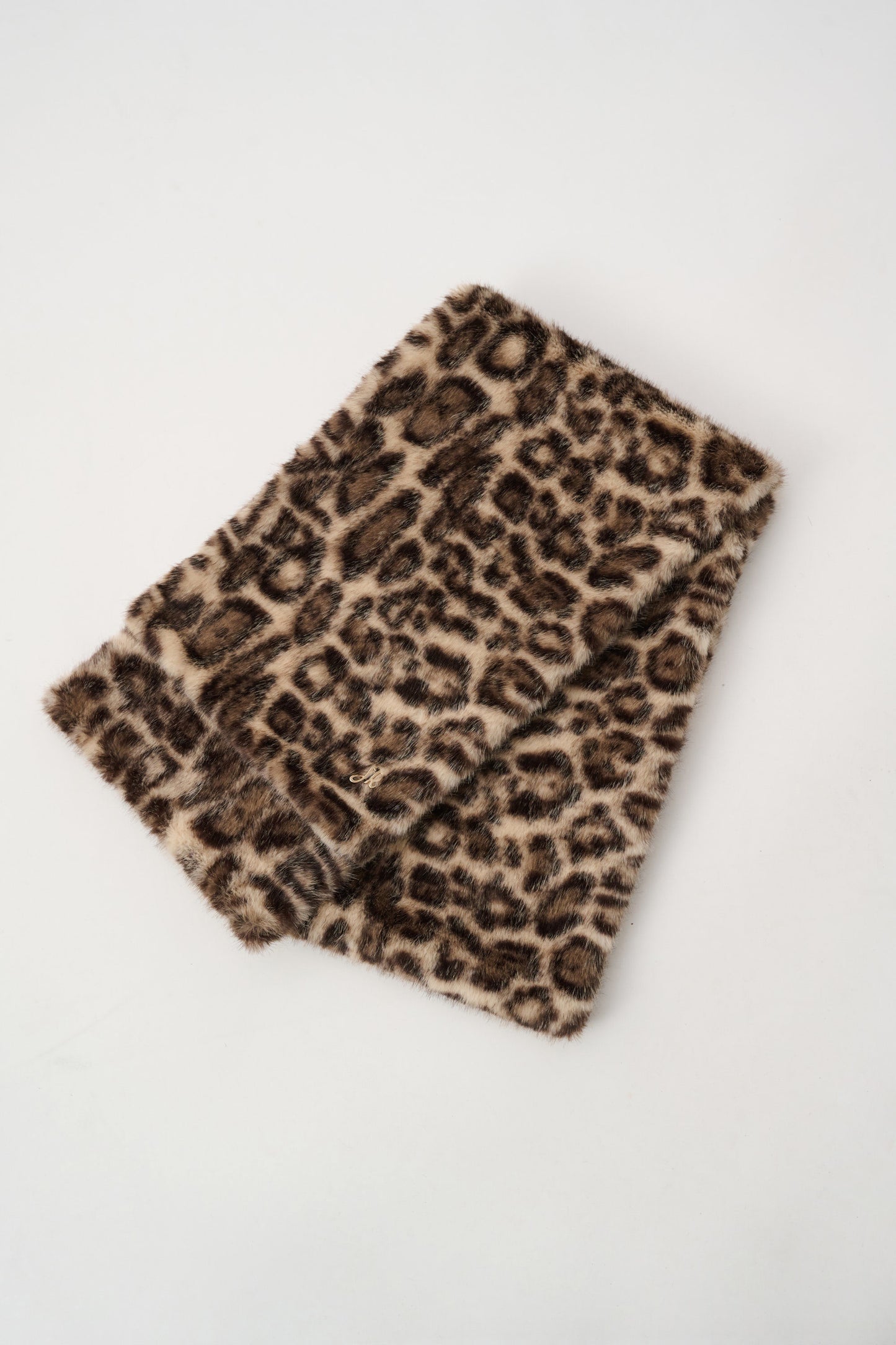 Joseph Ribkoff Faux Fur Leopard Print Scarf-Beige/Multi