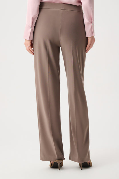 Joseph Ribkoff Mock Zip Pull-On Wide-Leg Trousers Mink
