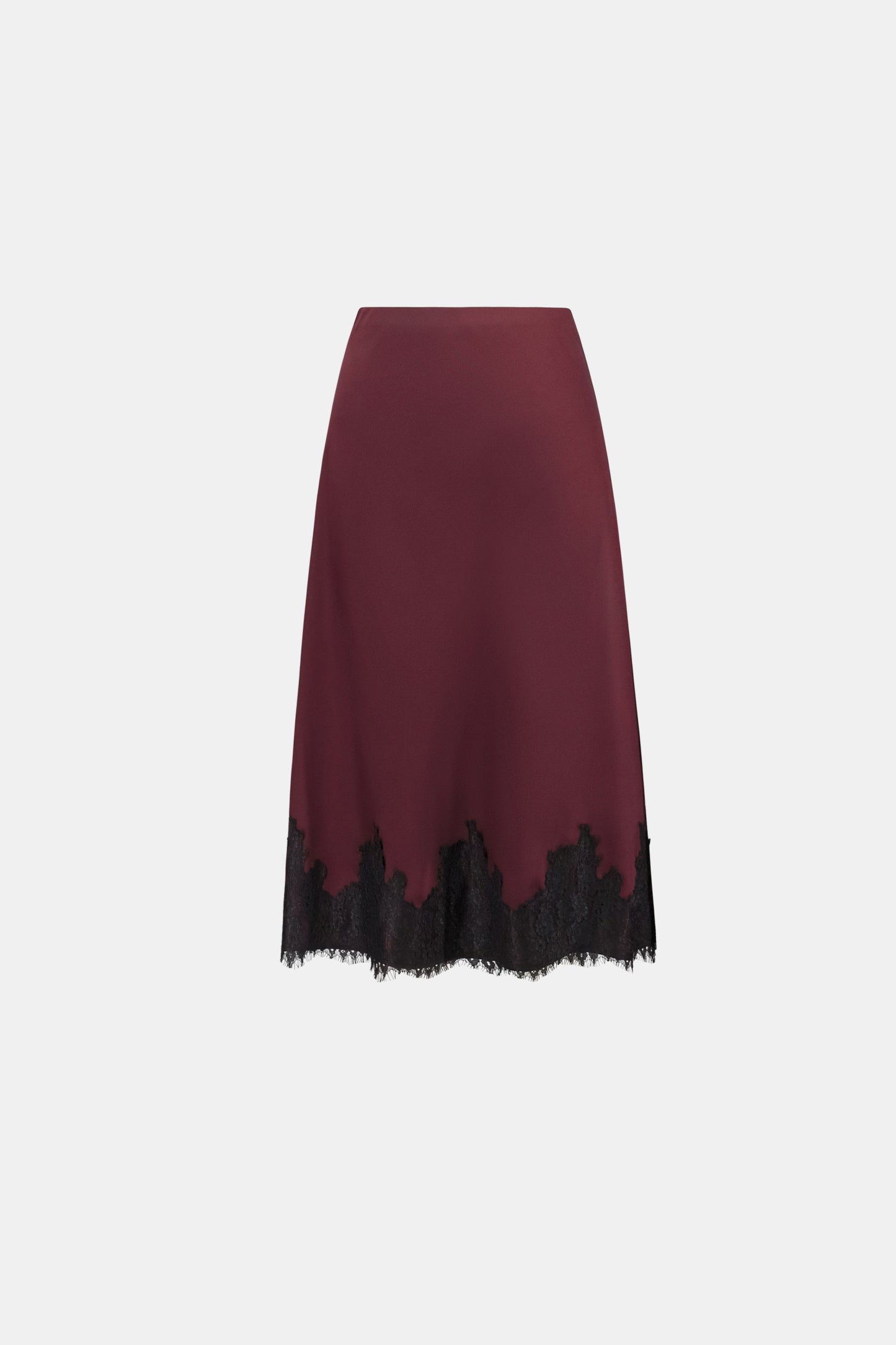 Joseph Ribkoff Lace Trim Midi Skirt Elderberry/Black
