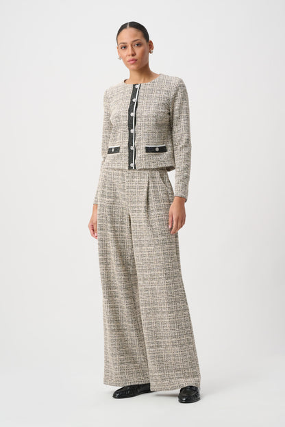 Joseph Ribkoff Plaid Boucle Jacket Beige/Multi