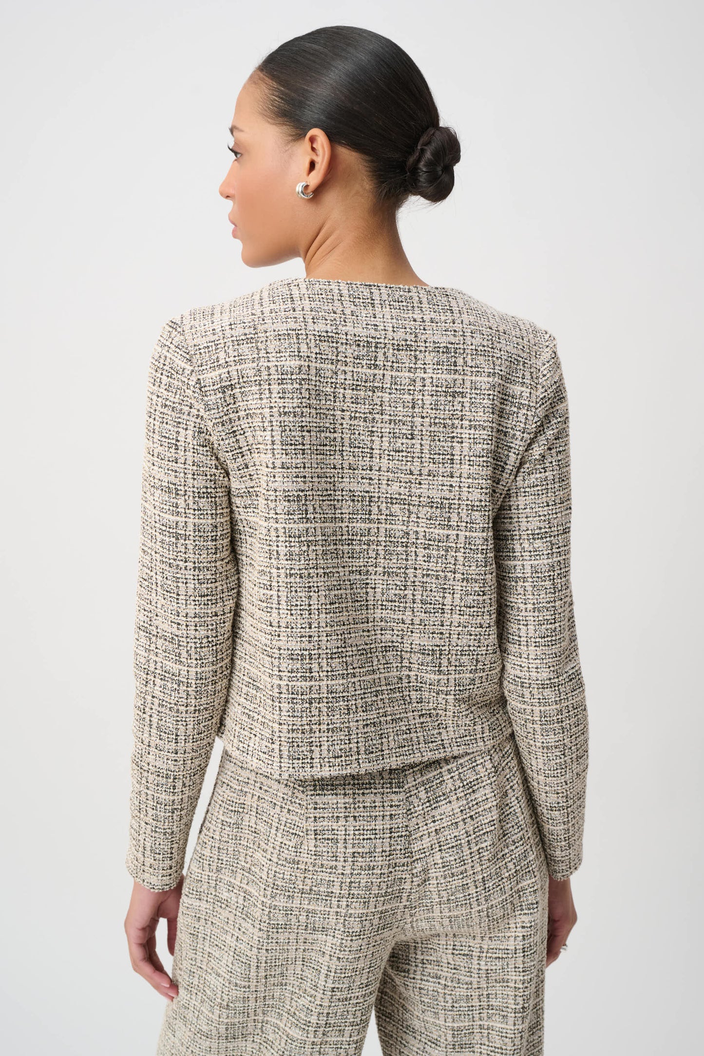 Joseph Ribkoff Plaid Boucle Jacket Beige/Multi