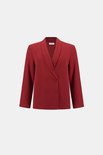 Joseph Ribkoff Shawl Collar Blazer Deep Cherry