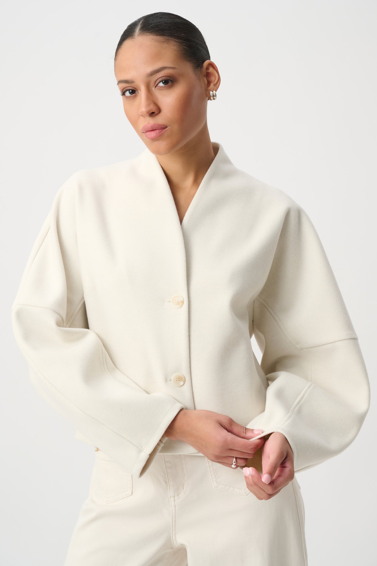 Joseph Ribkoff Shawl Collar Jacket Oatmeal