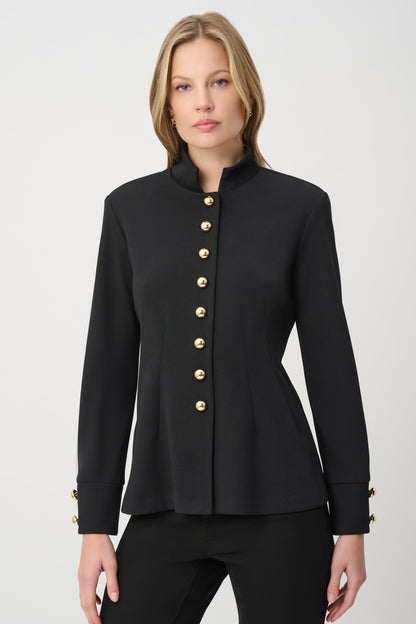 Joseph Ribkoff Military Collar Fitted Jacket Black