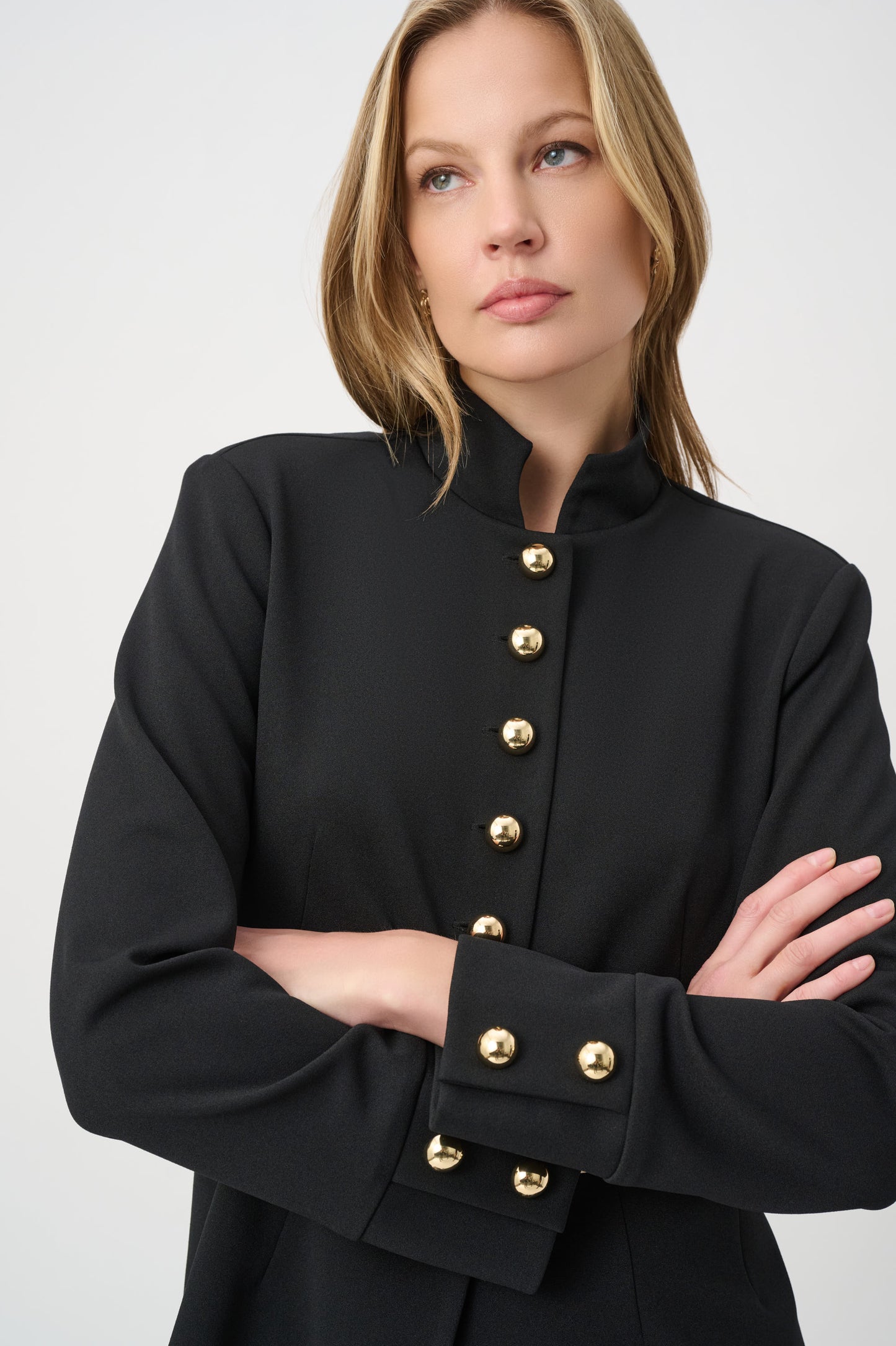 Joseph Ribkoff Military Collar Fitted Jacket Black