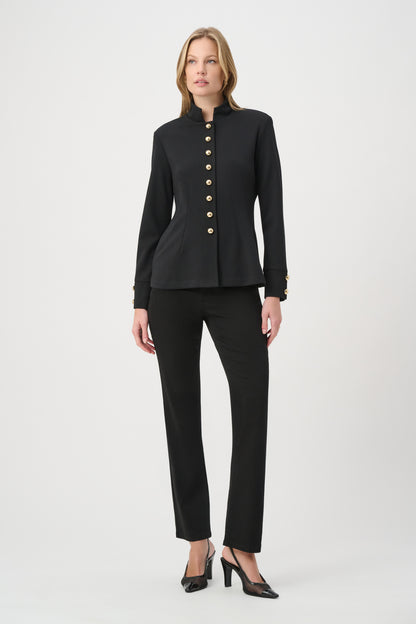 Joseph Ribkoff Military Collar Fitted Jacket Black