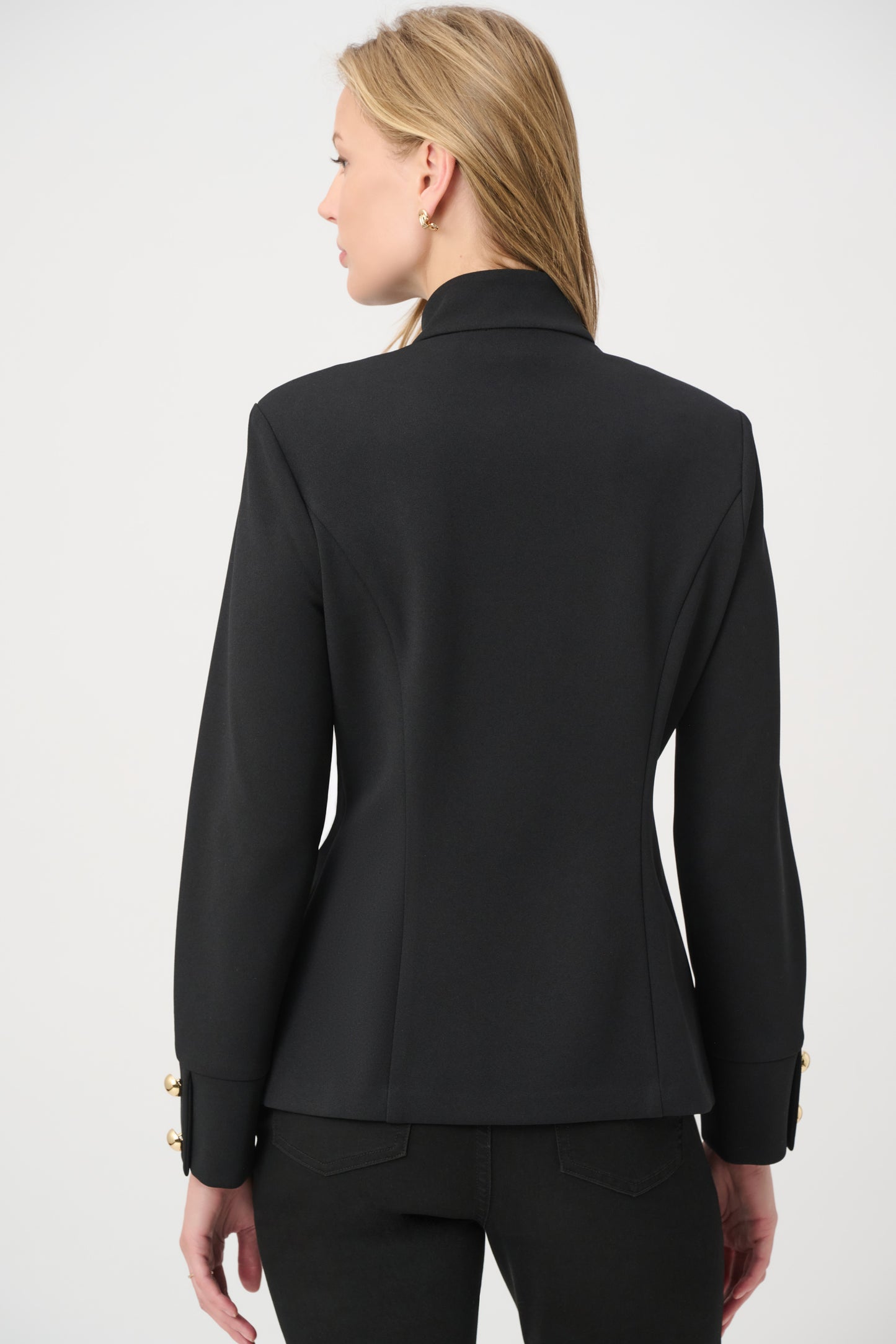 Joseph Ribkoff Military Collar Fitted Jacket Black