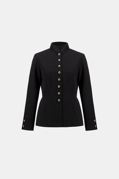 Joseph Ribkoff Military Collar Fitted Jacket Black