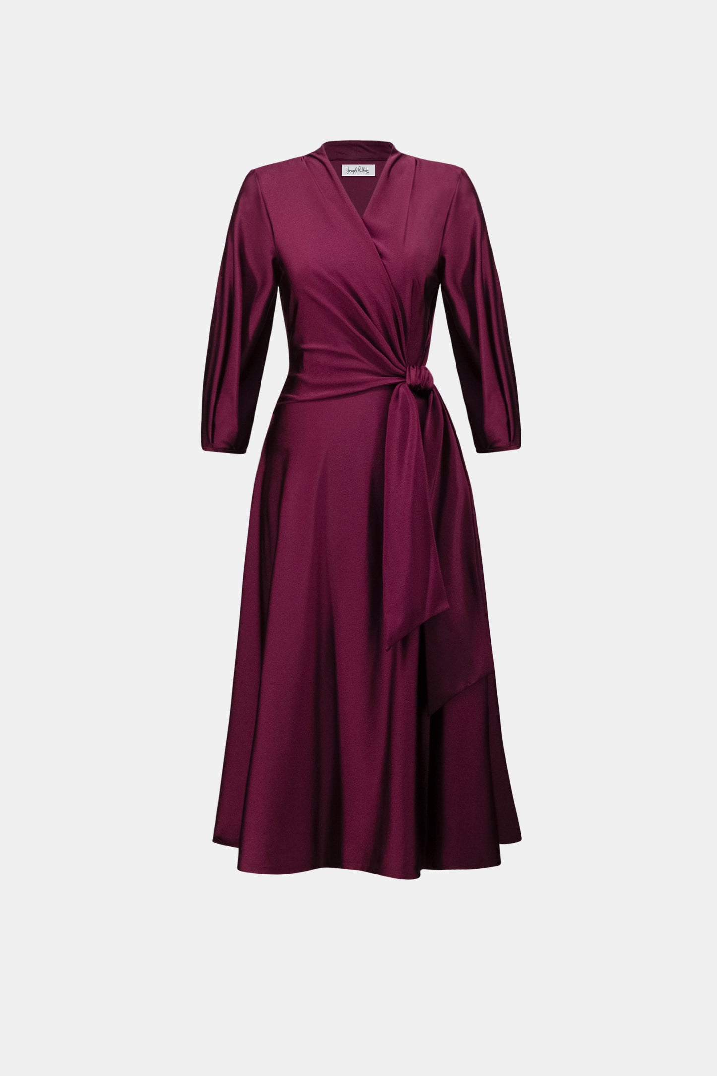 Joseph Ribkoff Knit Satin Flowy Wrap Dress Elderberry
