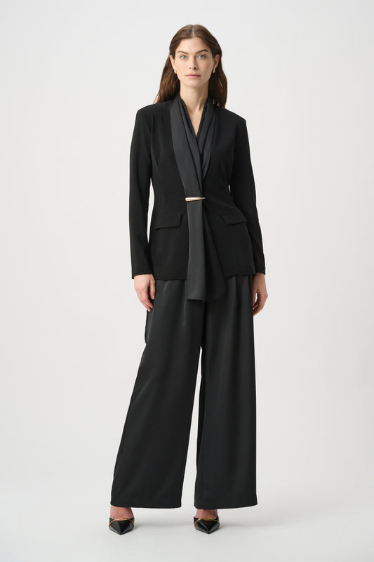 Joseph Ribkoff Satin Wide-Leg Pants Black