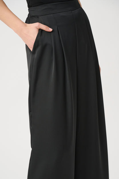 Joseph Ribkoff Satin Wide-Leg Pants Black