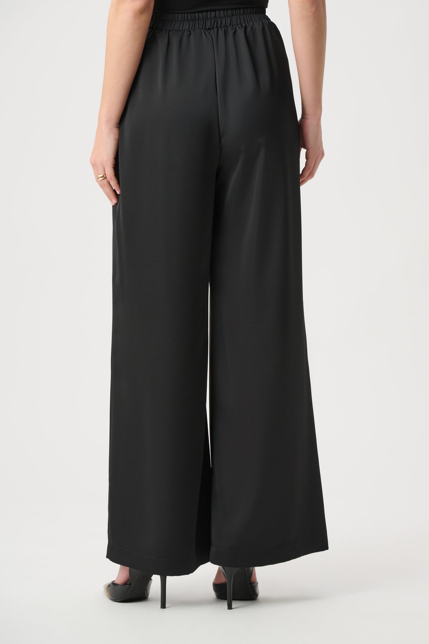 Joseph Ribkoff Satin Wide-Leg Pants Black