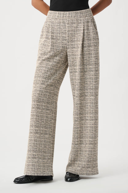 Joseph Ribkoff Boucle Wide-Leg Trousers Beige/Multi