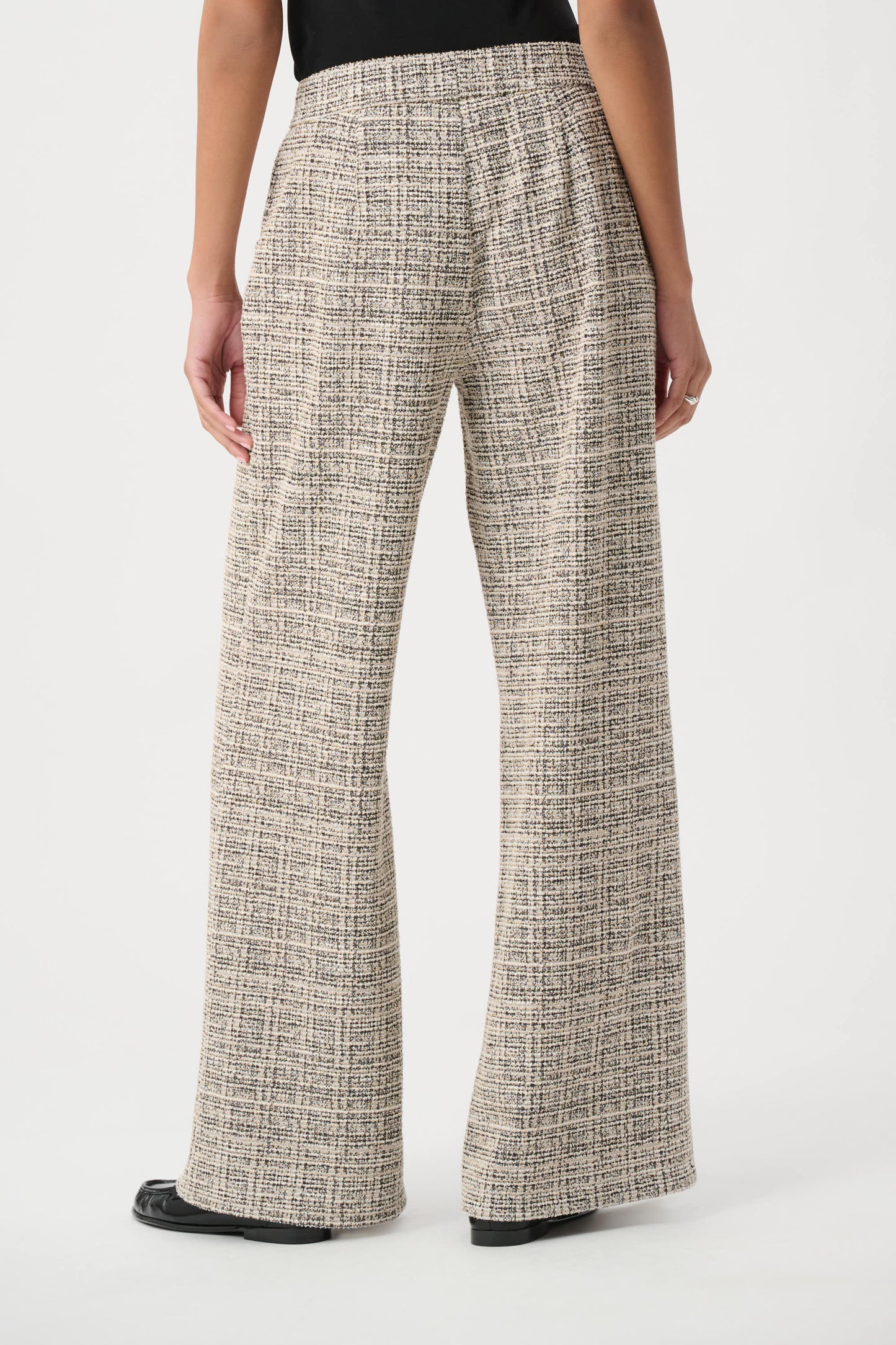 Joseph Ribkoff Boucle Wide-Leg Trousers Beige/Multi