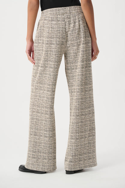 Joseph Ribkoff Boucle Wide-Leg Trousers Beige/Multi