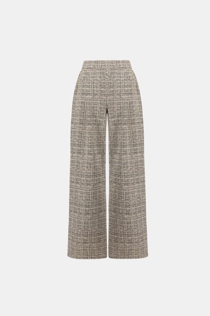 Joseph Ribkoff Boucle Wide-Leg Trousers Beige/Multi
