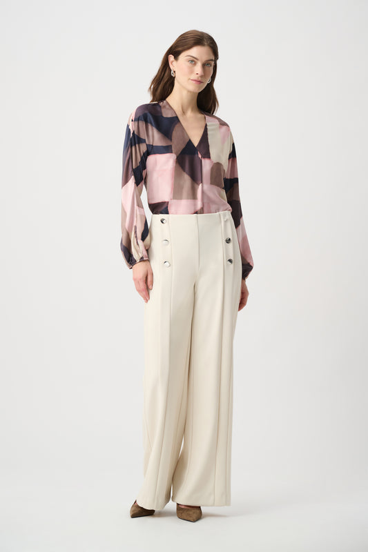 Joseph Ribkoff Sailor Wide-Leg Trousers Birch