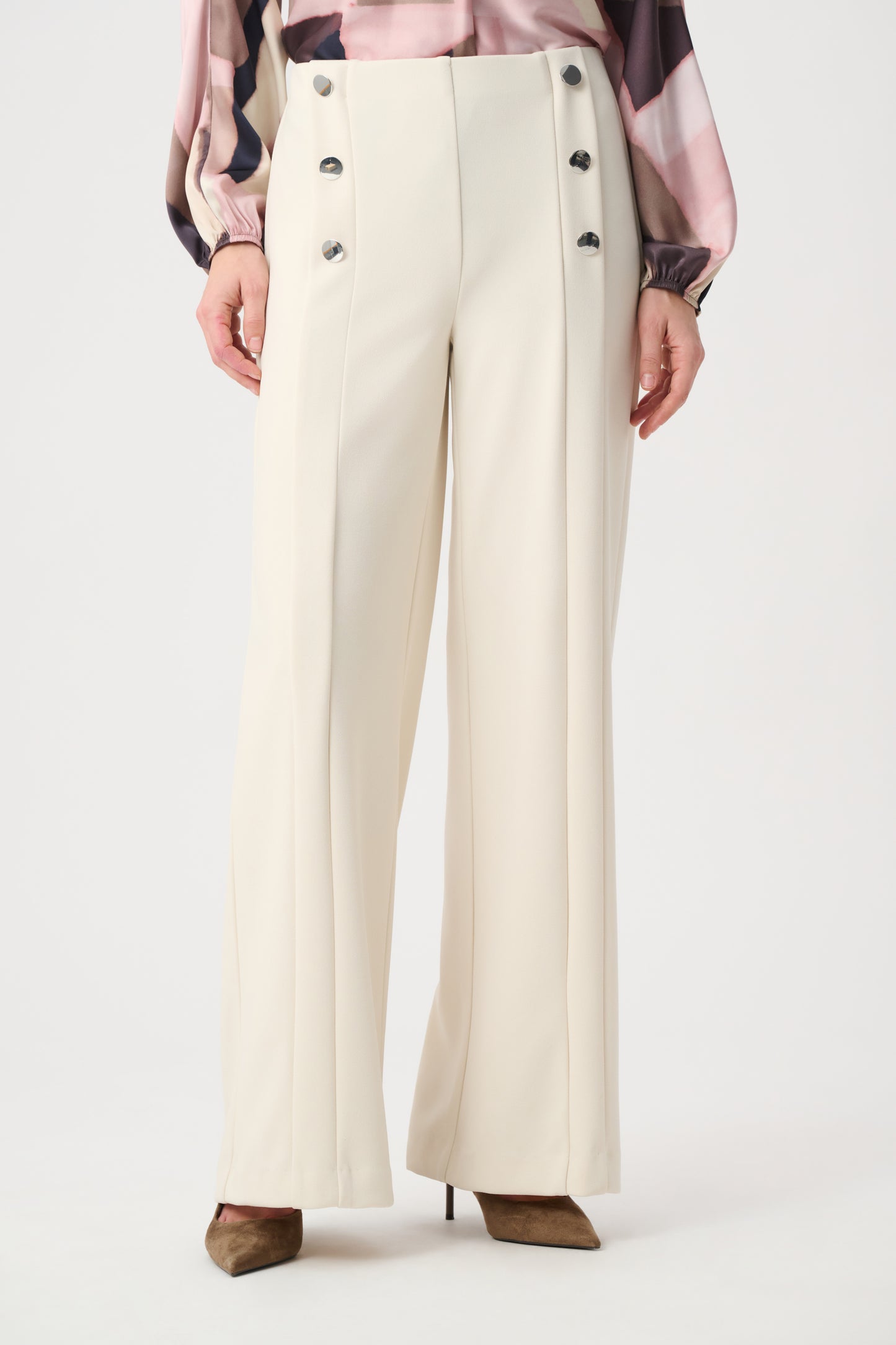 Joseph Ribkoff Sailor Wide-Leg Trousers Birch