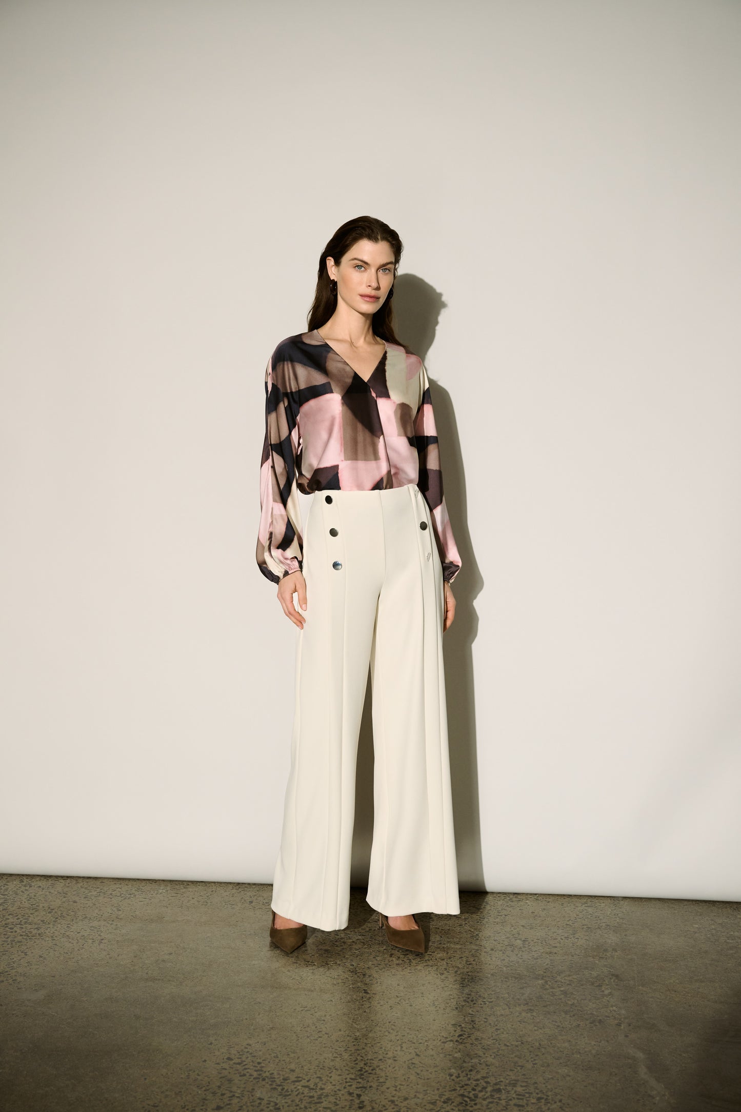 Joseph Ribkoff Sailor Wide-Leg Trousers Birch