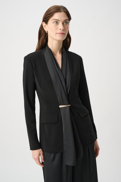 Joseph Ribkoff Scarf Collar Blazer Black