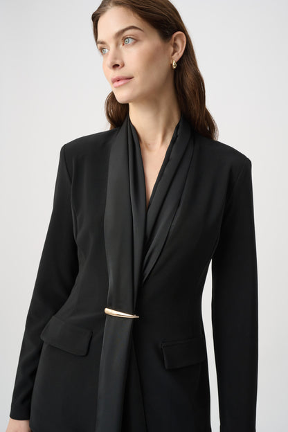 Joseph Ribkoff Scarf Collar Blazer Black