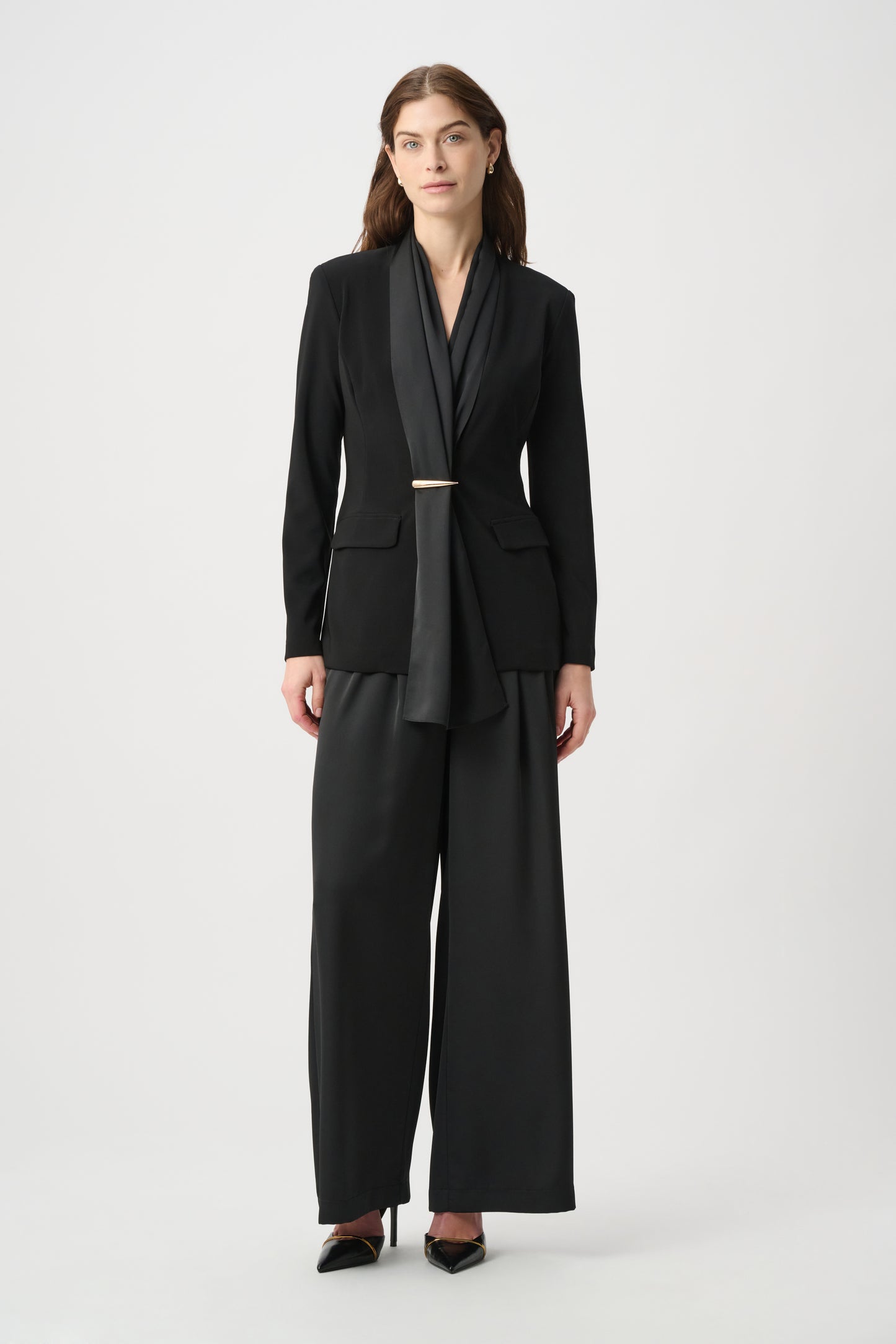 Joseph Ribkoff Scarf Collar Blazer Black