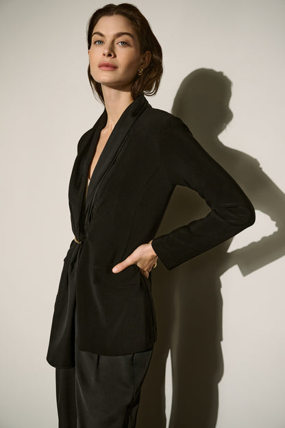 Joseph Ribkoff Scarf Collar Blazer Black
