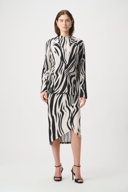 Joseph Ribkoff Animal Print Blazer Black/Off-White