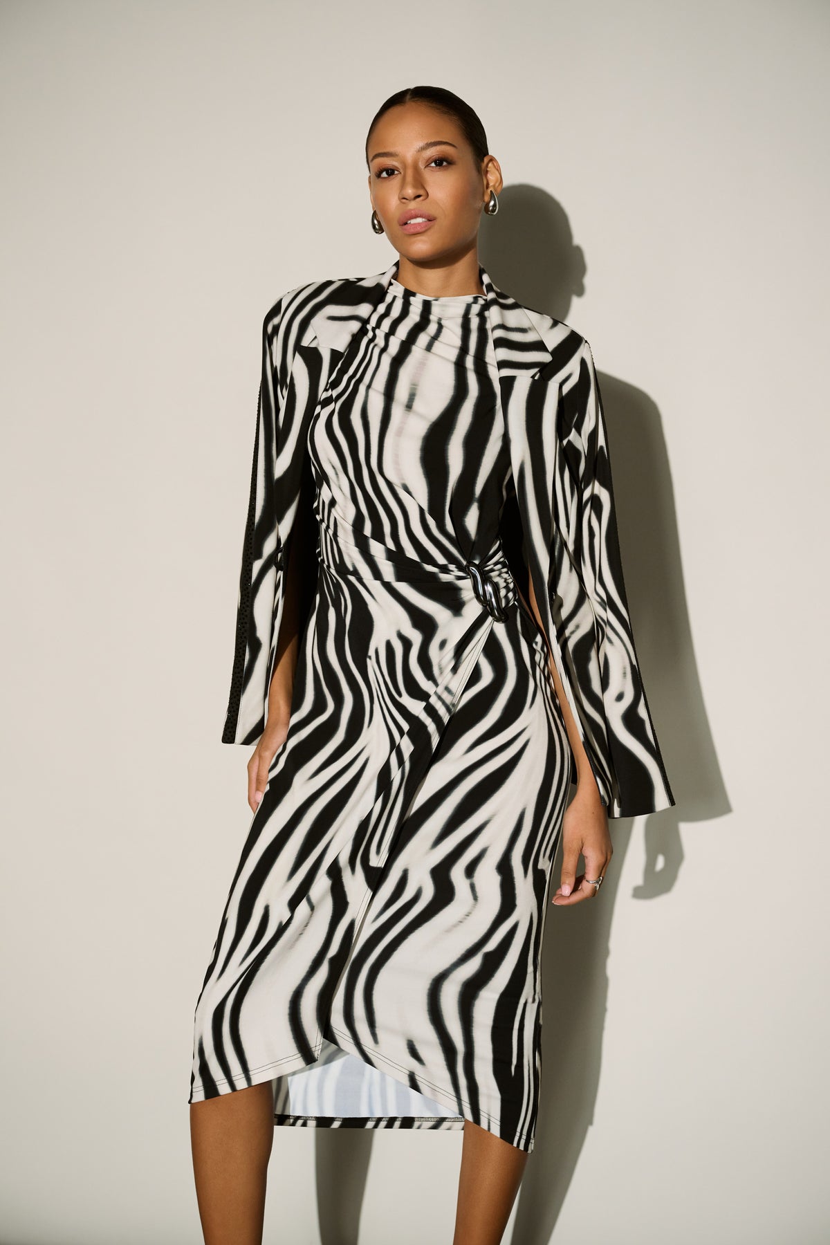 Joseph Ribkoff Animal Print Blazer Black/Off-White