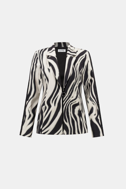 Joseph Ribkoff Animal Print Blazer Black/Off-White