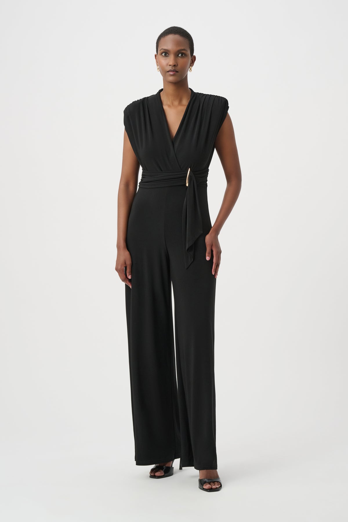 Joseph Ribkoff Wrapped Wide-Leg Jumpsuit Black