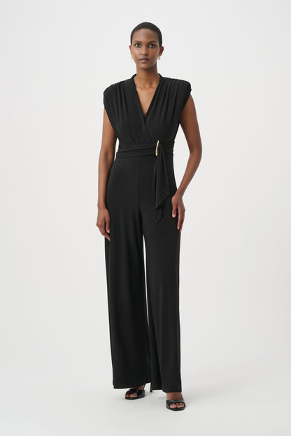 Joseph Ribkoff Wrapped Wide-Leg Jumpsuit Black