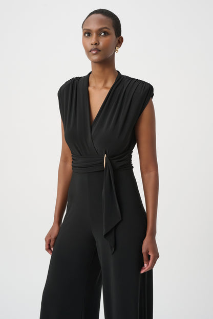 Joseph Ribkoff Wrapped Wide-Leg Jumpsuit Black