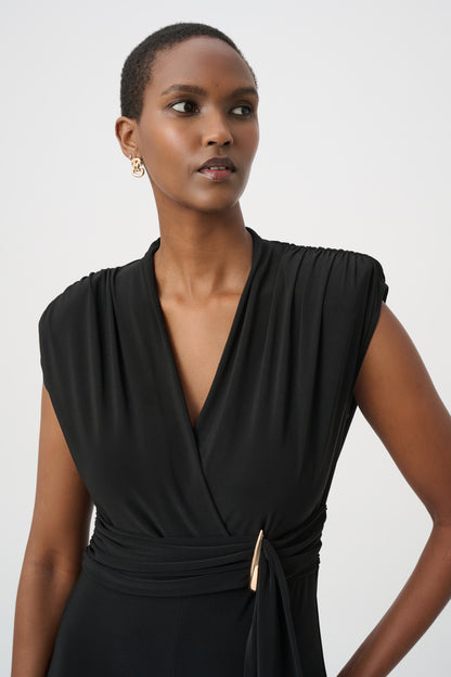 Joseph Ribkoff Wrapped Wide-Leg Jumpsuit Black