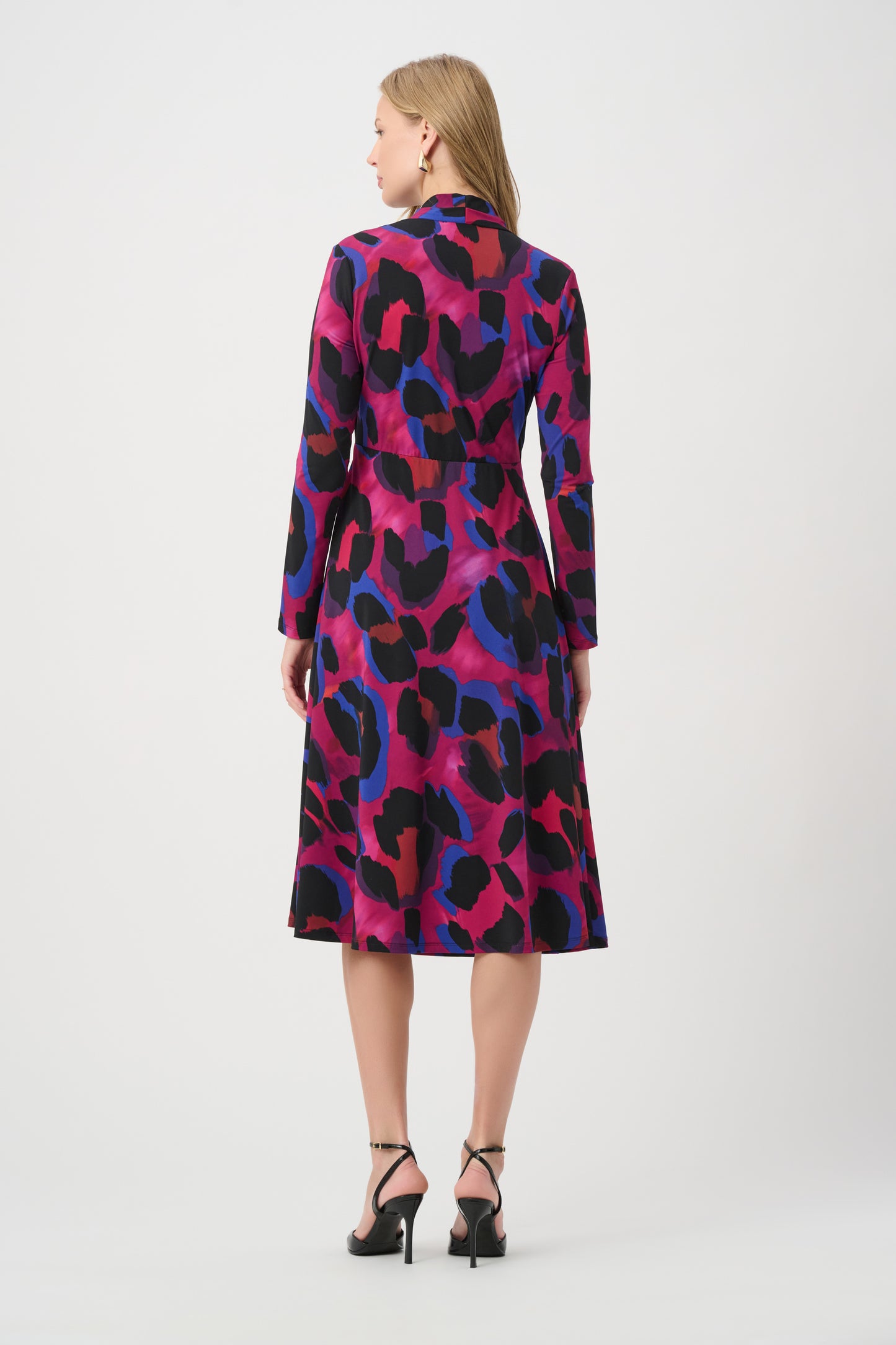 Joseph Ribkoff Animal Print Wrap Dress Black Multi