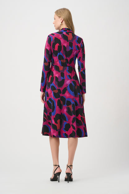 Joseph Ribkoff Animal Print Wrap Dress Black Multi